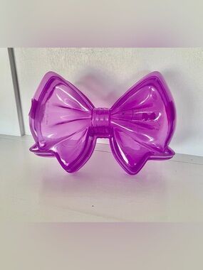 2 purple bow storage containers 9"